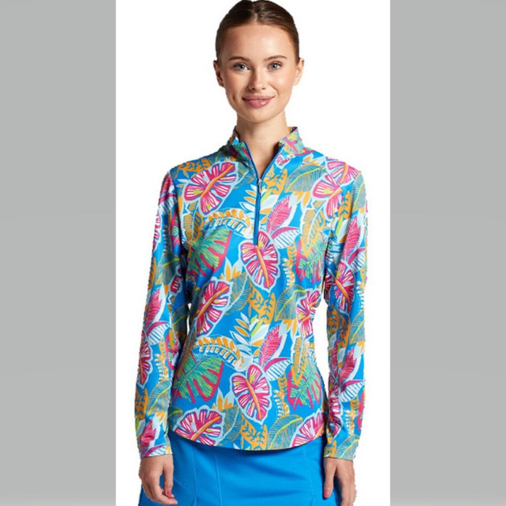 Bermuda Sands Quarter Zip Golf Top Melody Sun Sizes S and M NWT